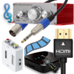 Аудио-видео кабели, смарт ТВ приставки, усилители, наушники, радио
